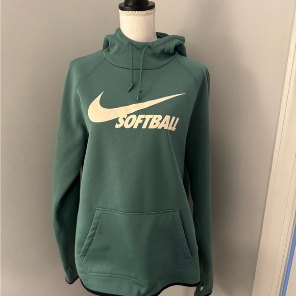 Nike Dri Fit Softball Hoodie Sweatshirt Womens L Green - Picture 2 of 11